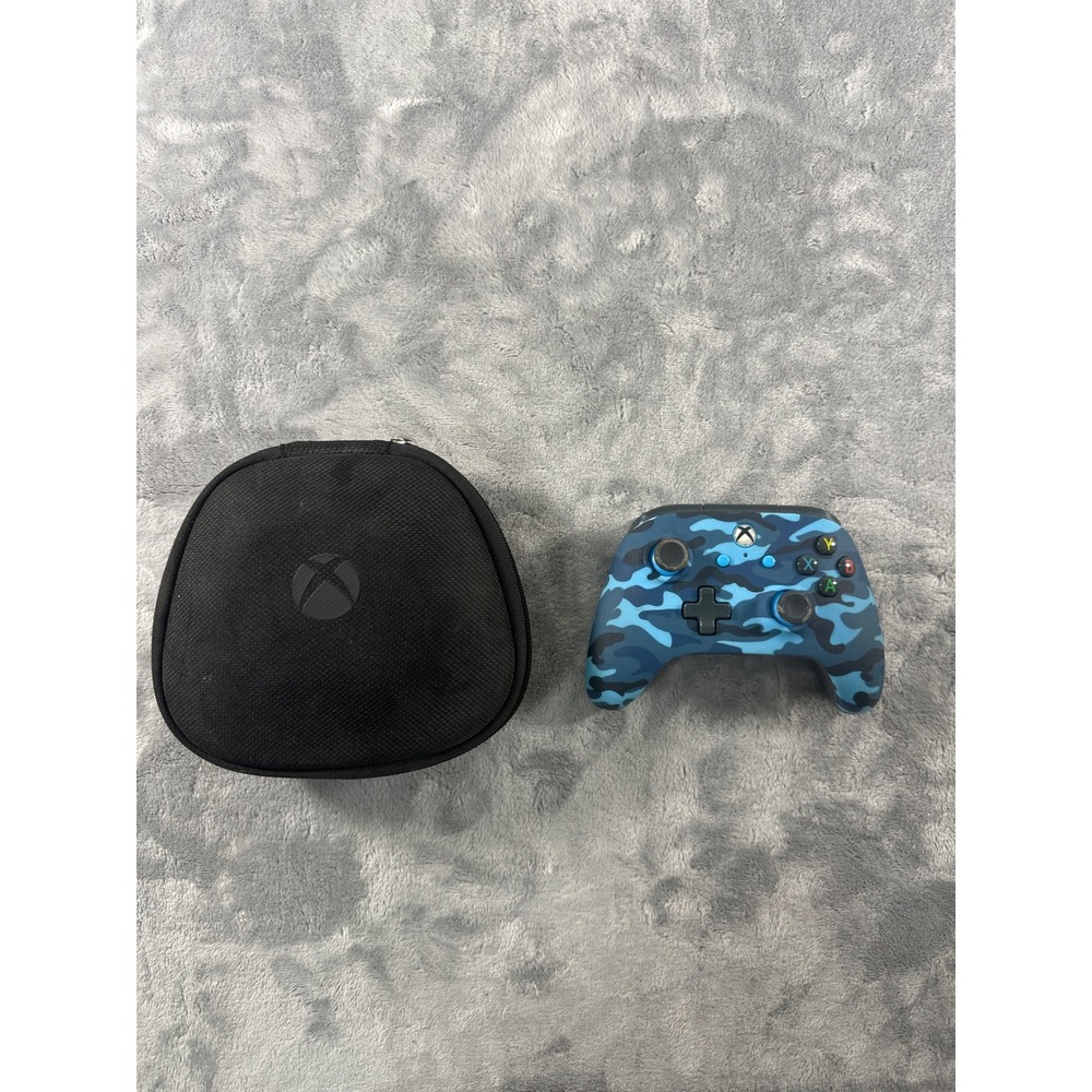 PowerA Enhanced Wired Controller Xbox Series X S One Blue Camo with Travel Case